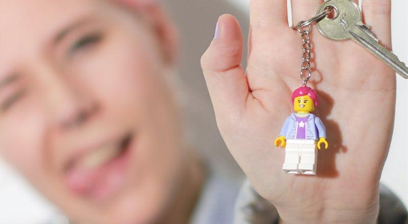 Lego mystery best sale brick keyring