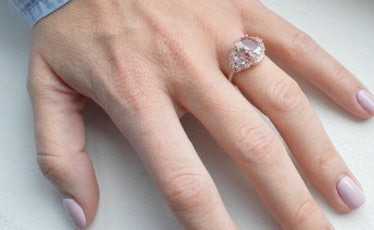 Morganite Pink Sapphire Engagement Ring