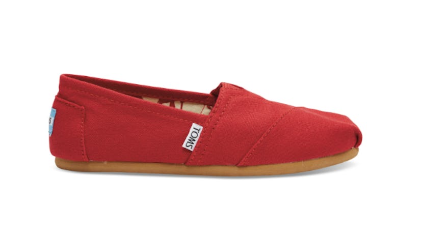 Red canvas classic shoes