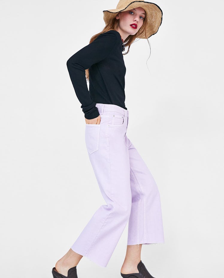 JEANS HIGH WAIST CULOTTE LILAC