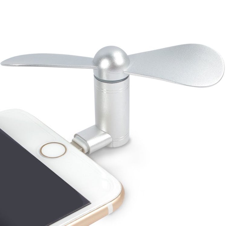 iPhone Fan, Portable Aluminum Alloy Shell Lightning Plugs Mini Cooler Rotating Fan