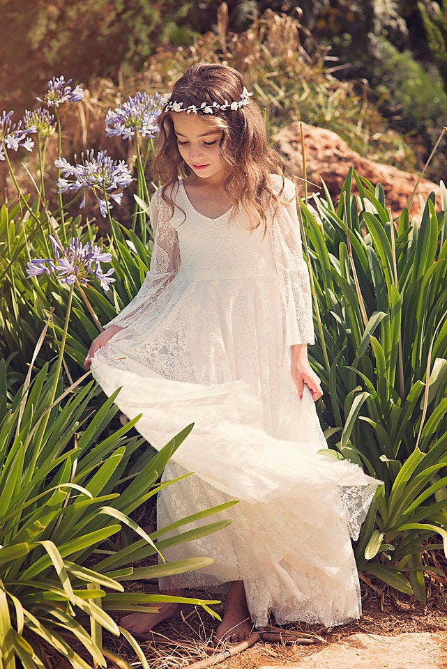 16 Boho Flower Girl Dresses So Cute, They'll Steal The Show — Well, Almost