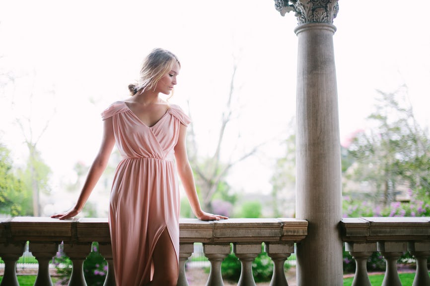 millennial pink bridesmaid dress