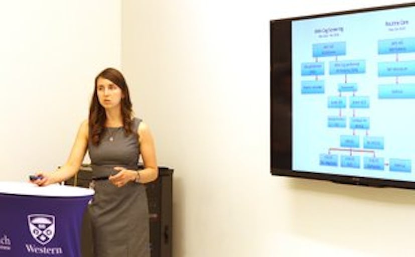Dr. Brenna Velker giving a presentation