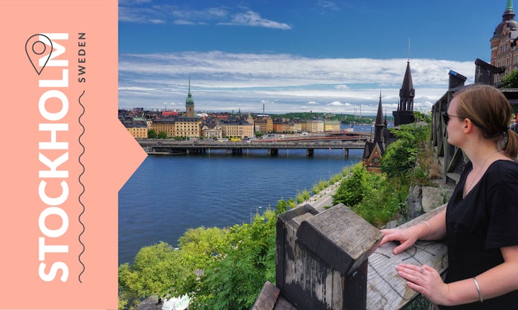 A woman looking at Stockholm, Sweden from a distance