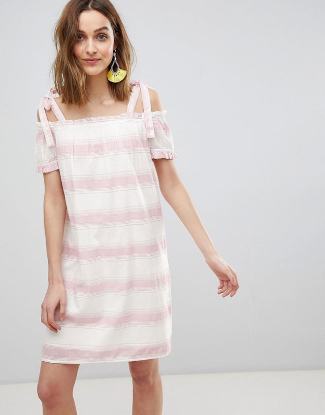 Vero Moda Cold Shoulder Stripe Dress 