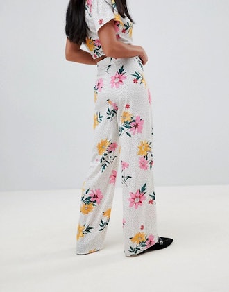 Miss Selfridge Petite Floral Printed Wide Leg PANTS 