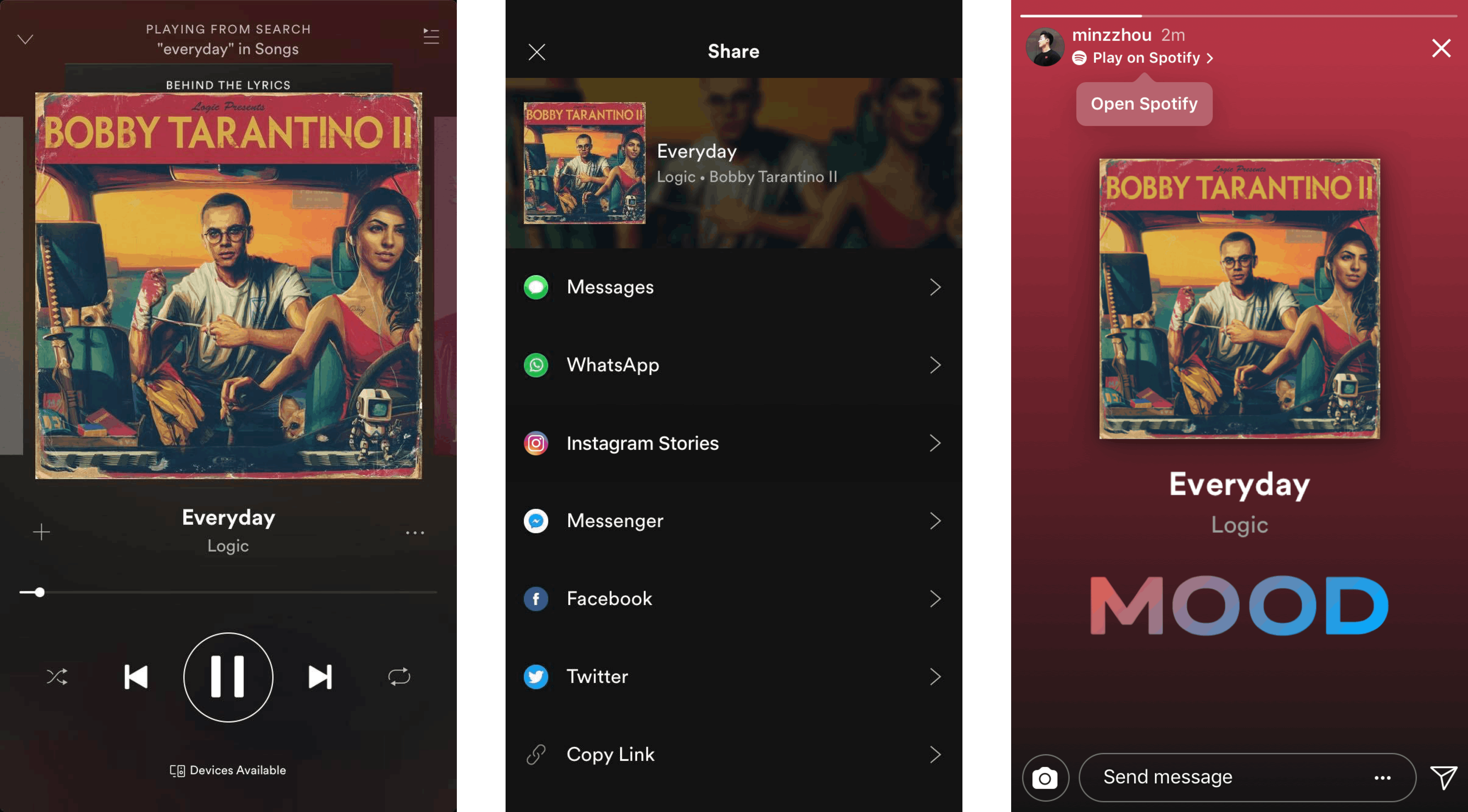 how to add spotify music to instagram story