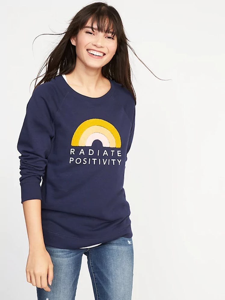 Relaxed Graphic Crew-Neck Sweatshirt for Women