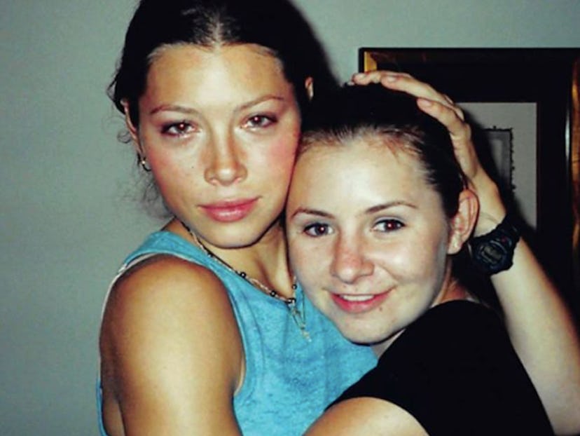 '7th Heaven' star Beverley Mitchell posing with Jessica Biel