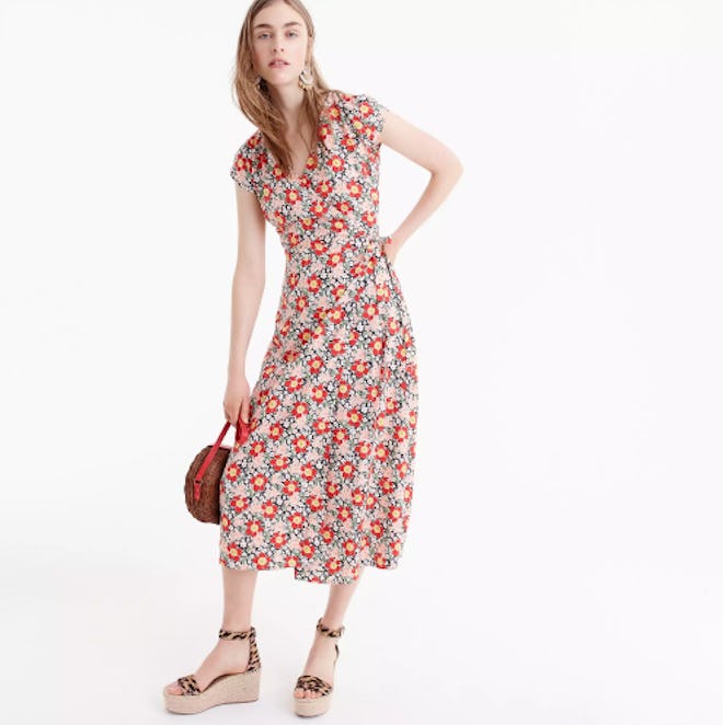 Easy Wrap Seventies Floral Dress