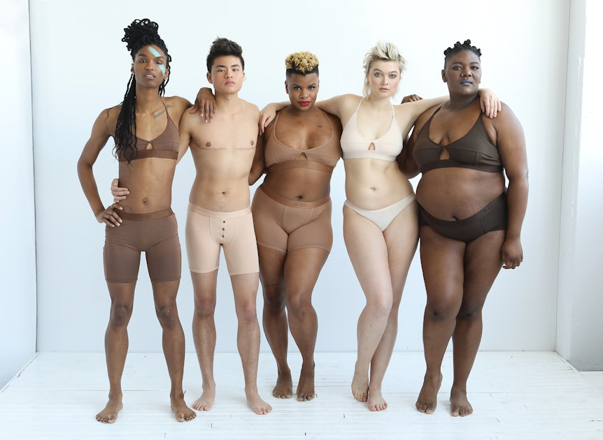 Different Body Shape Types. Diverse Women in Underwear and Bikini
