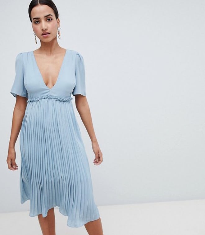 Boohoo Pleated Midi Dress