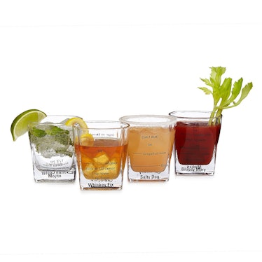 Cocktail Recipe Glasses - Set of 4