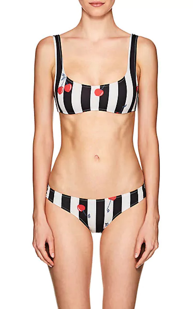 SOLID & STRIPED Elle Cherry Striped Bikini Top