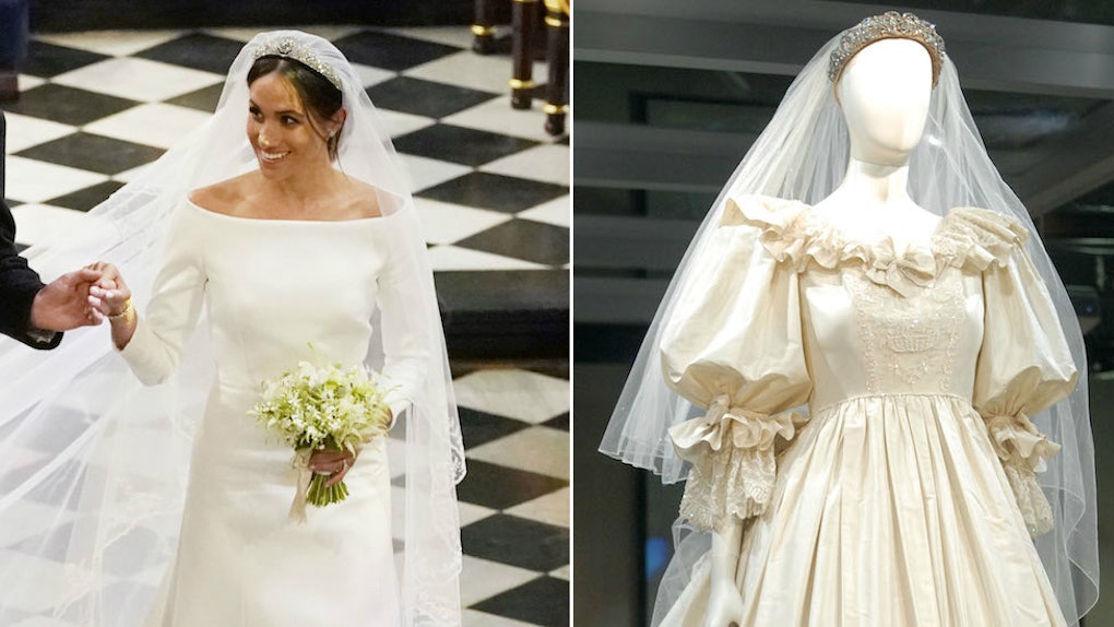 Meghan Markle S Wedding Dress Vs Princess Diana S Wedding Dress Here S How The Two Stack Up