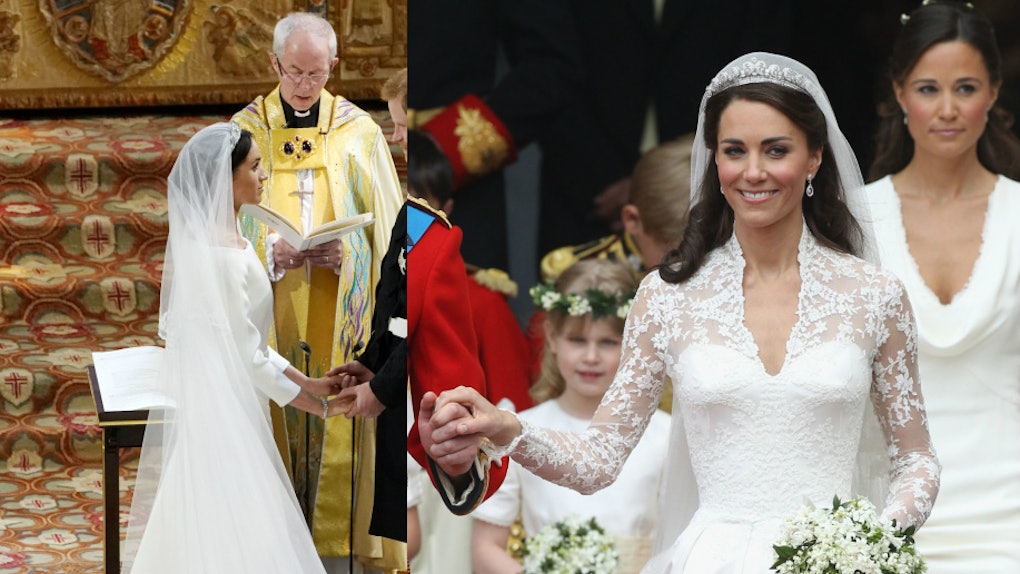 Meghan Markle S Wedding Dress Vs Kate Middleton S Wedding Dress The Difference Is In The Details