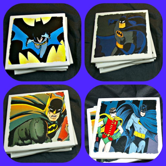 A four different Batman coasters