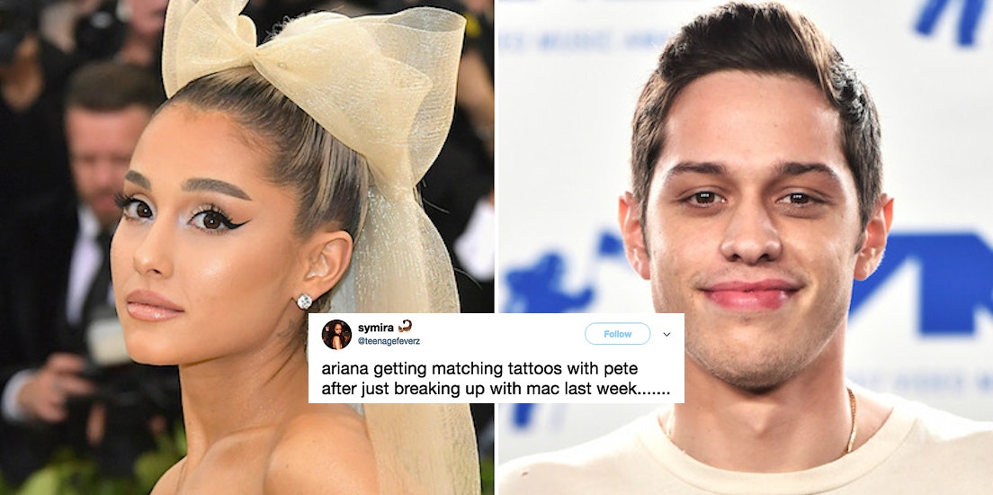 Ariana Grande and Pete Davidson get coordinating post breakup tattoos   Daily Mail Online