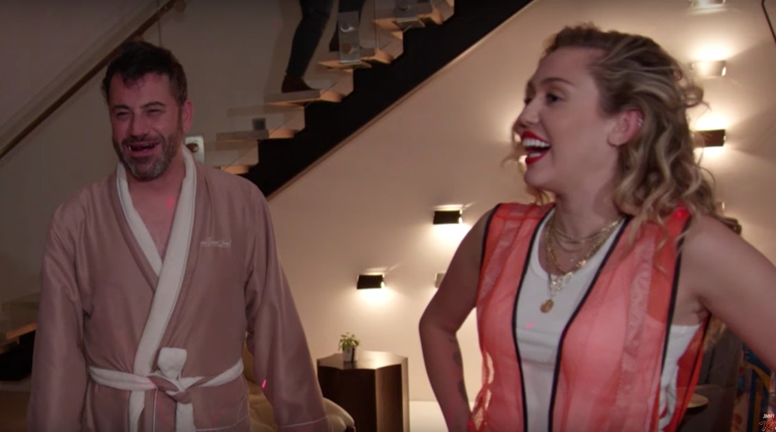 Miley Cyrus Pranked Jimmy Kimmel And Hilariously Recreated One Of Her Music Videos While He Was 7734