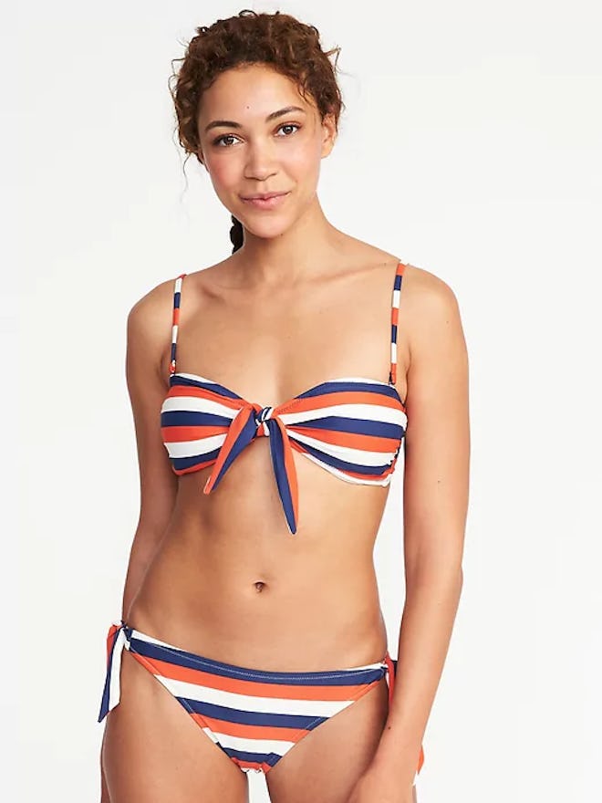Knotted-Tie Swim Top