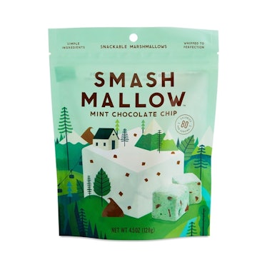 SmashMallow Mint Chocolate Chip Snackable Marshmallows