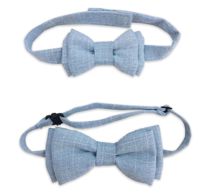  Daddy and Me Bowtie Set in Blue Chambray