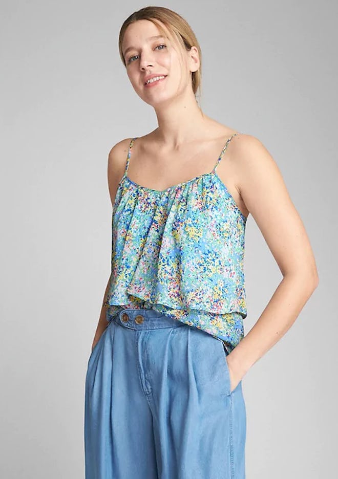 Print Ruffle Tier Cami