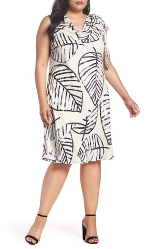 Nic + Zoe Etched Leaves Tie Dress 
