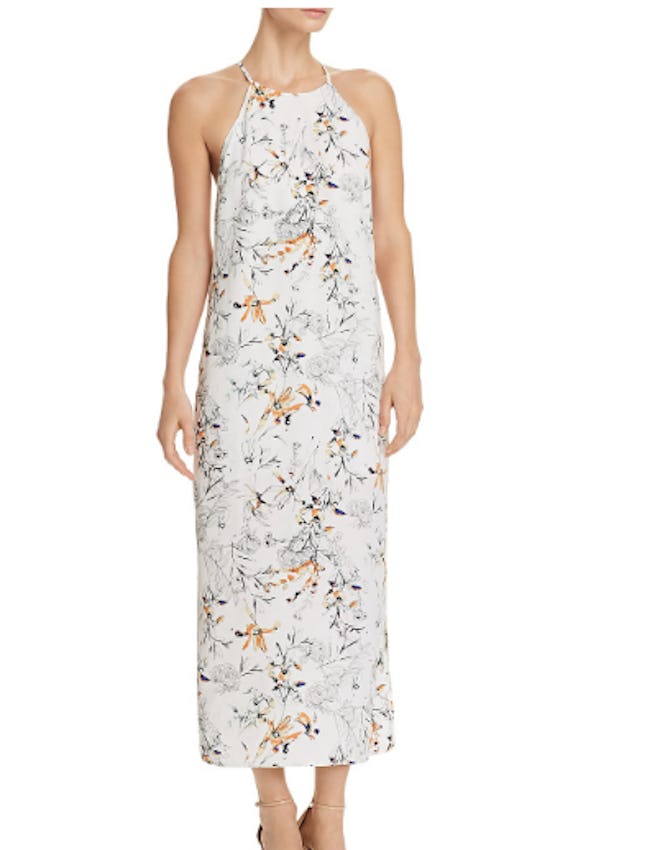 Aqua Floral Racerback Maxi Dress