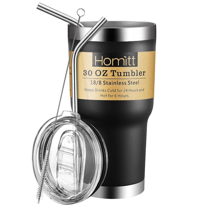 Homitt 30 oz Stainless Steel Tumbler Double Wall Insulated Vacuum Tumbler Powder Coated Tumbler