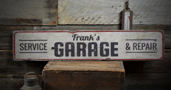 Mechanic Name Garage Wood Sign