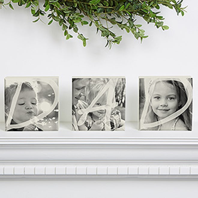 DAD Personalized Photo Shelf Blocks- Set of 3 