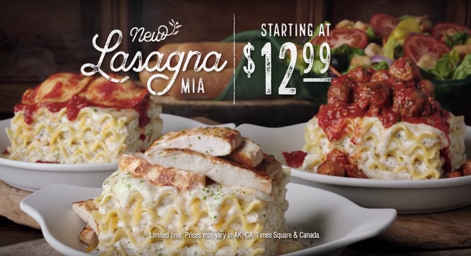 Olive Garden S Create Your Own Lasagna Offers 4 Different Sauces