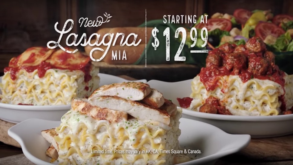Olive Garden S Create Your Own Lasagna Offers 4 Different Sauces
