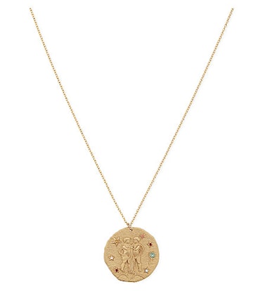Gemini zodiac coin necklace
