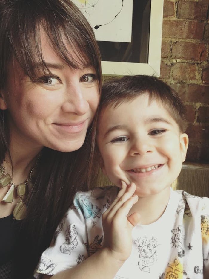 Danelle Campoamor in a selfie with her son; both are smiling