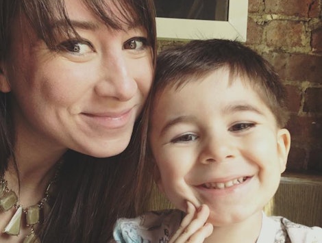 Danelle Campoamor in a selfie with her son; both are smiling