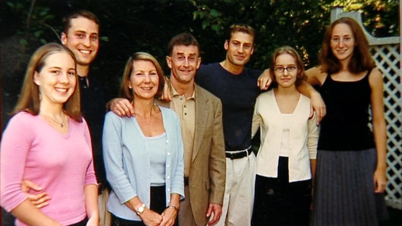 Michael and Kathleen Peterson posing for a photo with their children