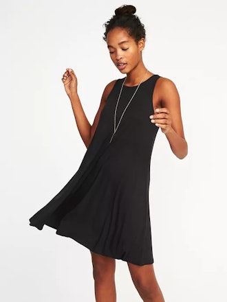 Jersey-Knit Sleeveless Swing Dress for Women 