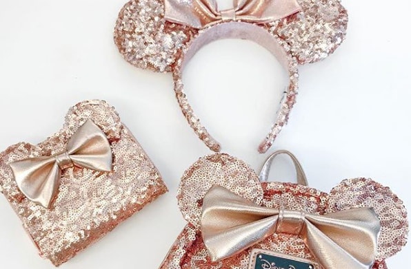 rose gold disney bag