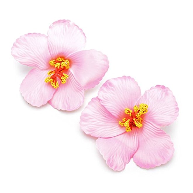 DreamLily 2 Pack Hawaiian Plumeria Flower Foam Hair Clip