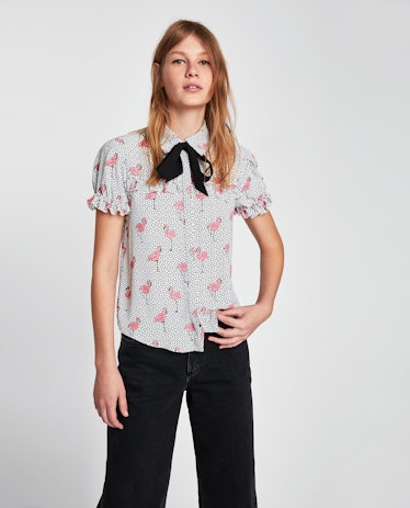 PRINT BLOUSE WITH BOW