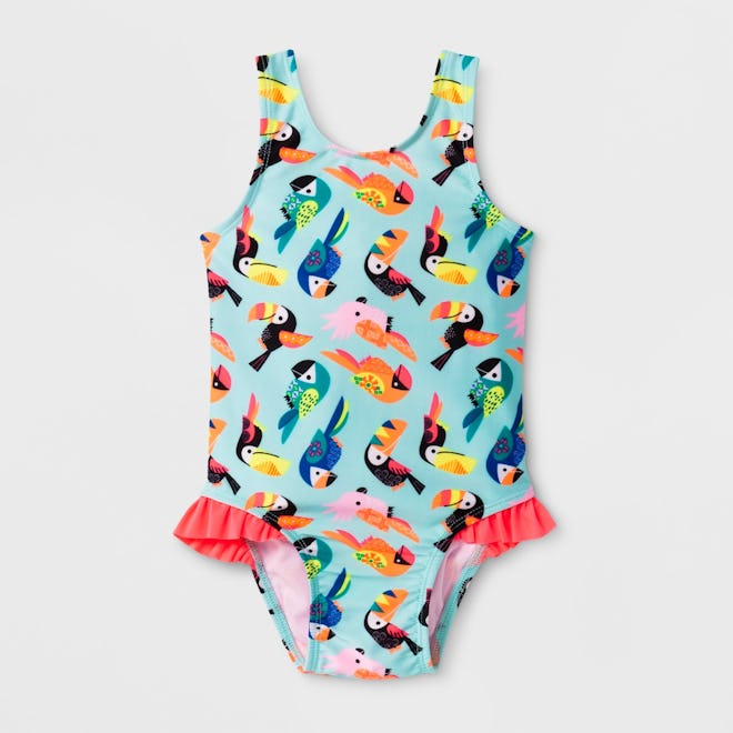 Cat & Jack™ Tropical Birds One Piece Swimsuit 