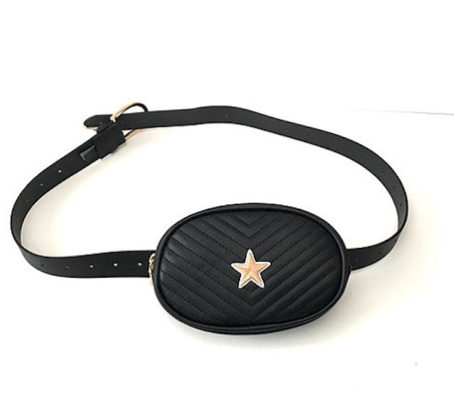 Black + Gold Star Monte Carlo Belt Bag by Haute Shore