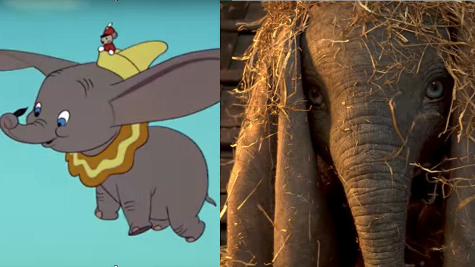 Image result for dumbo animated vs live action