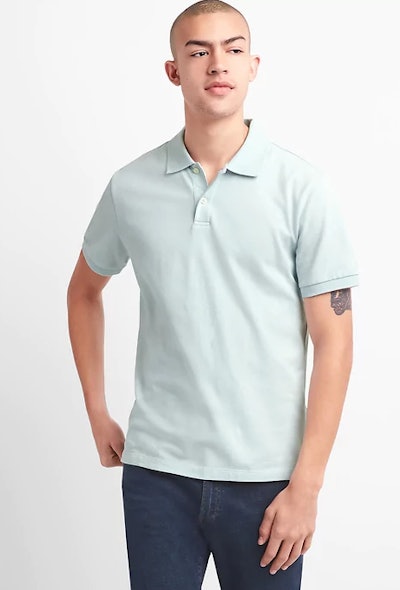 Short Sleeve Pique Polo Shirt in Stretch