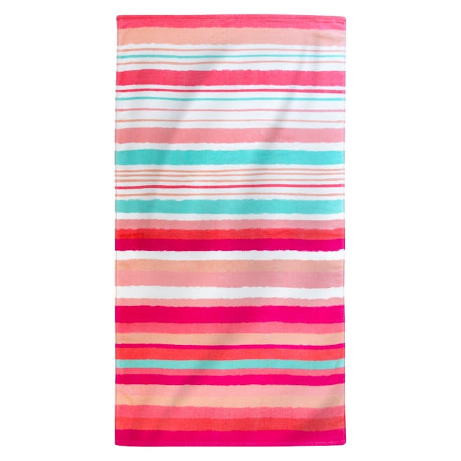 Printed Hand Drawn Stripes Beach Towel
