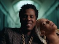 An insert from music video "Apeshit" by Jay Z and Beyonce.
