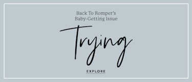 "Back to Romper's baby-getting issue - Trying" text sign